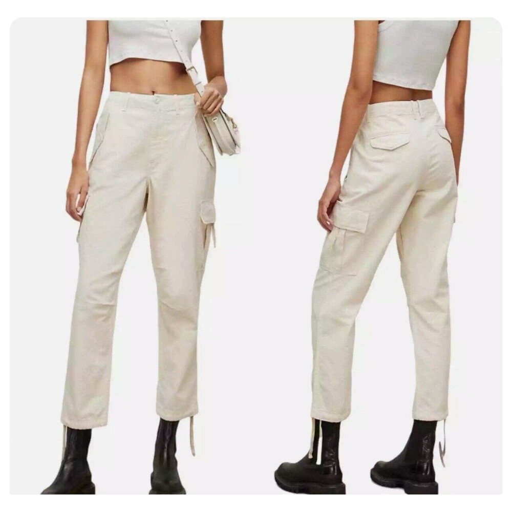 AllSaints Mel Combat Trouser Cargo Pants In Natural Sz 6 New